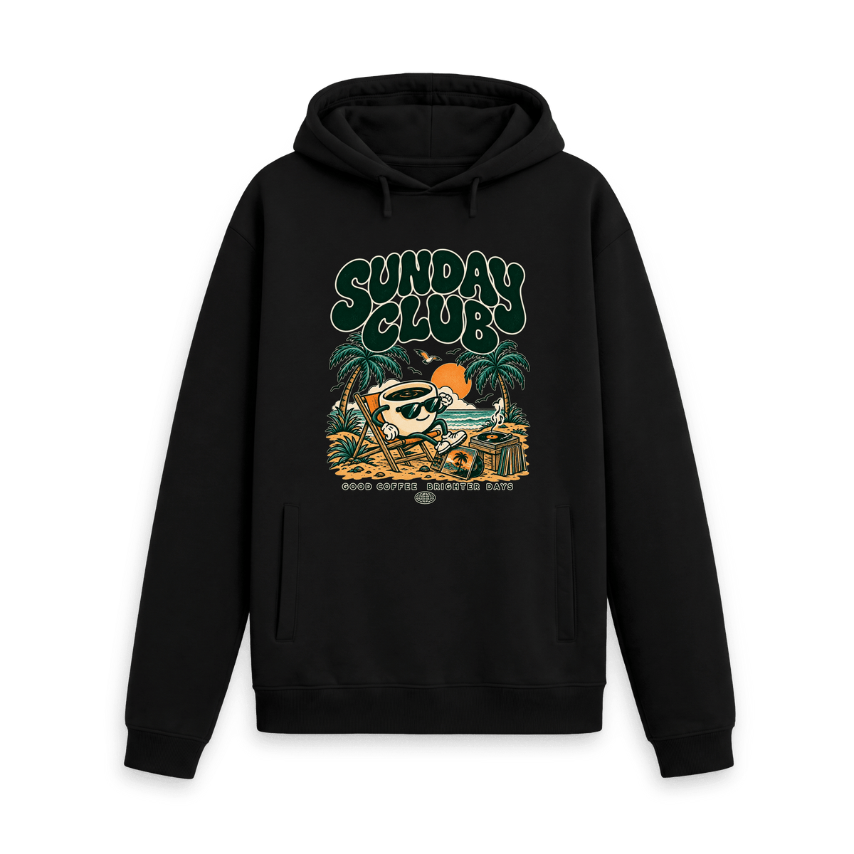 Black Printed Hoody Front