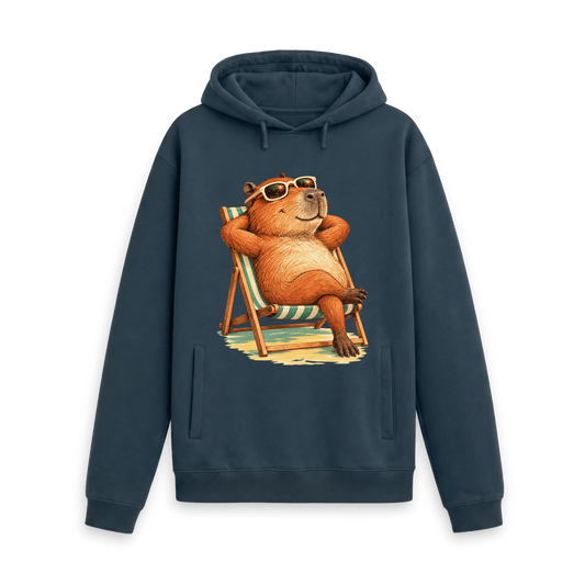 Navy Printed Hoody Front