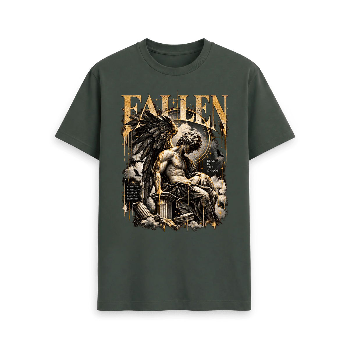 Dark Grey Printed T-shirt Front