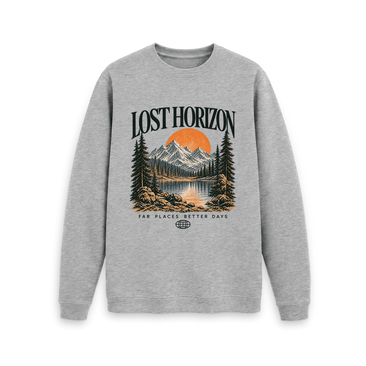 Light Heather Printed Sweater Front