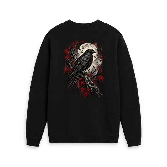 Black Printed Sweater Back