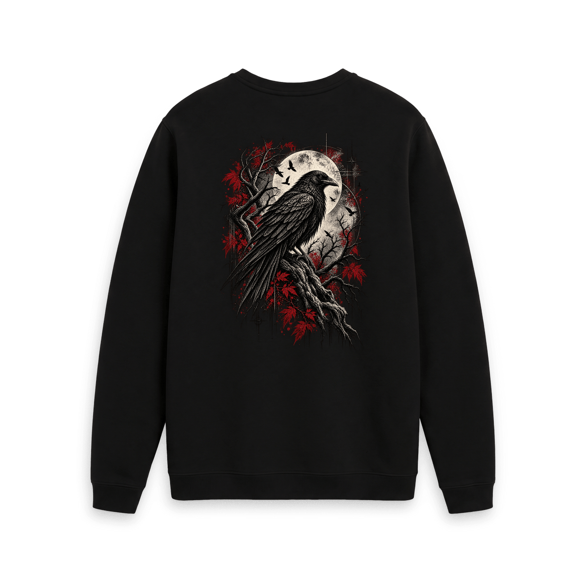 Black Printed Sweater Back