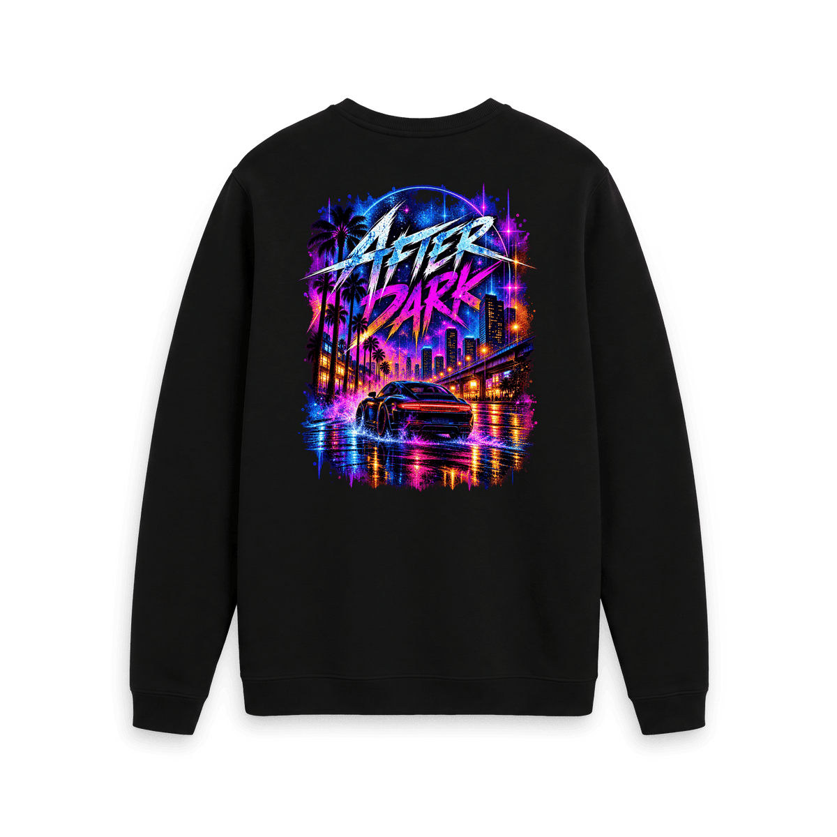 Black Printed Sweater Back