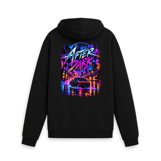 Black Printed Hoody Back