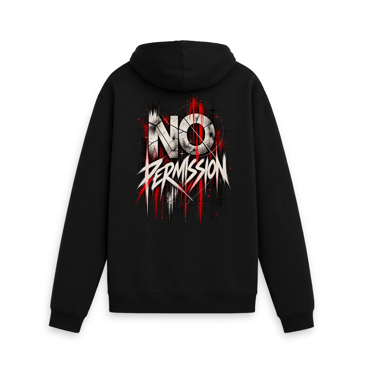 Black Printed Hoody Back