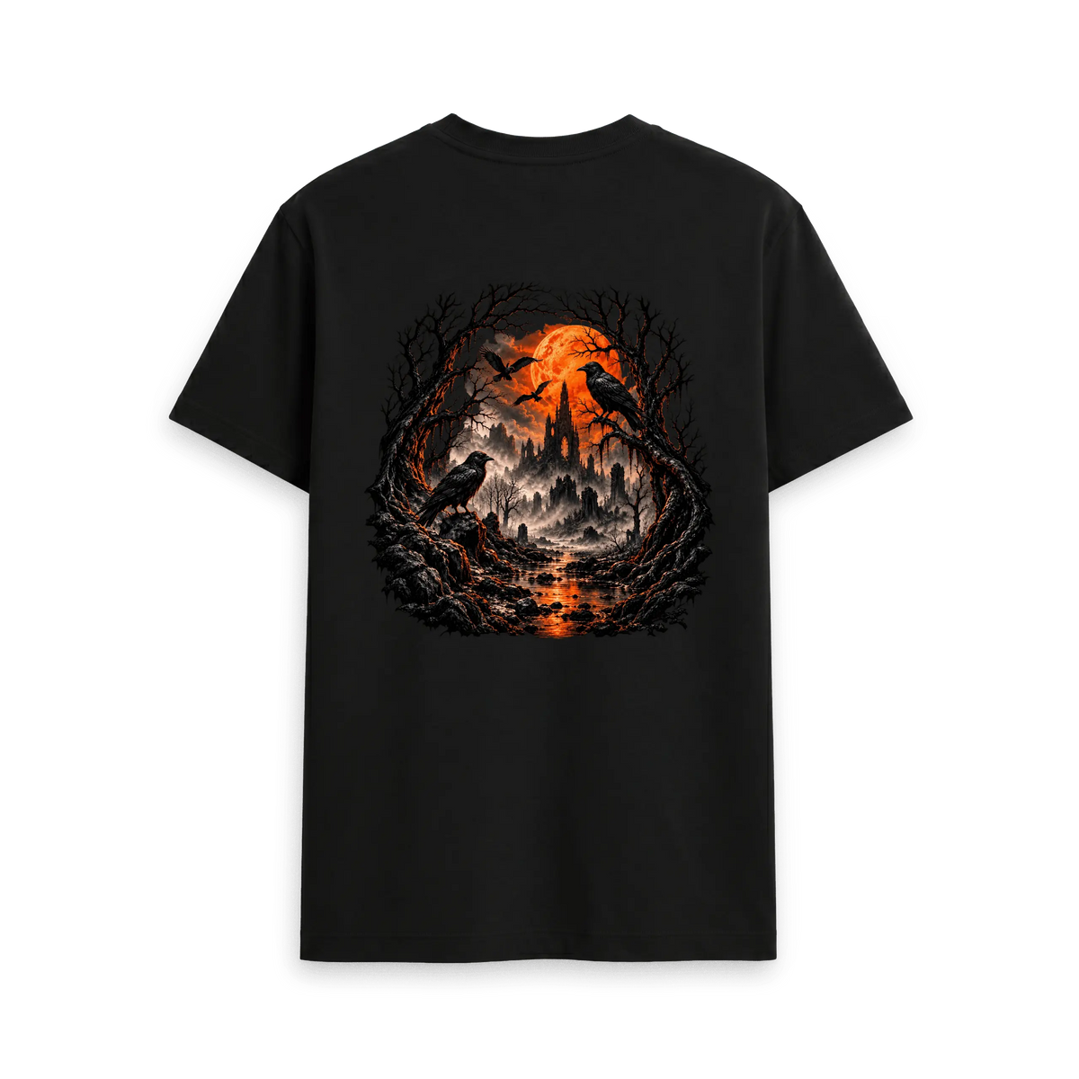 Black Printed T-shirt Back
