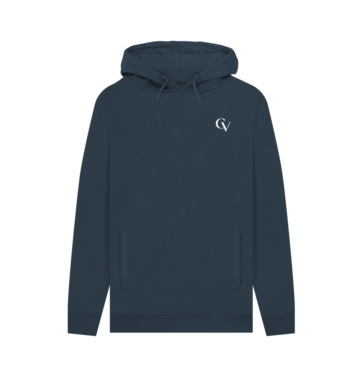 Navy Printed Hoody Front