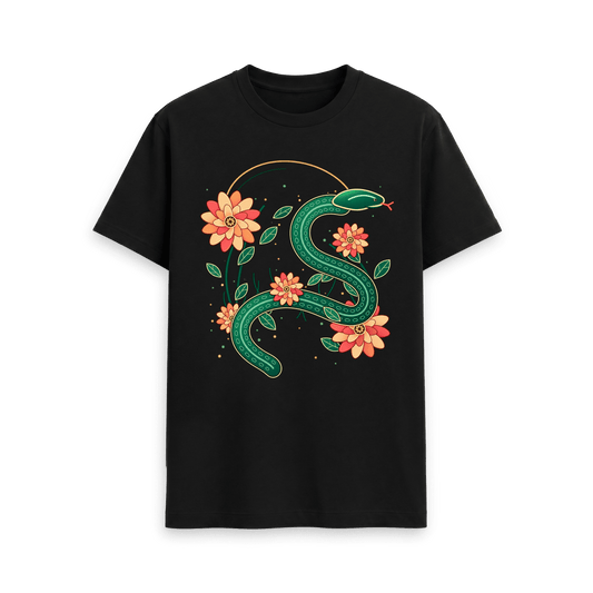 Black Printed T-shirt Front
