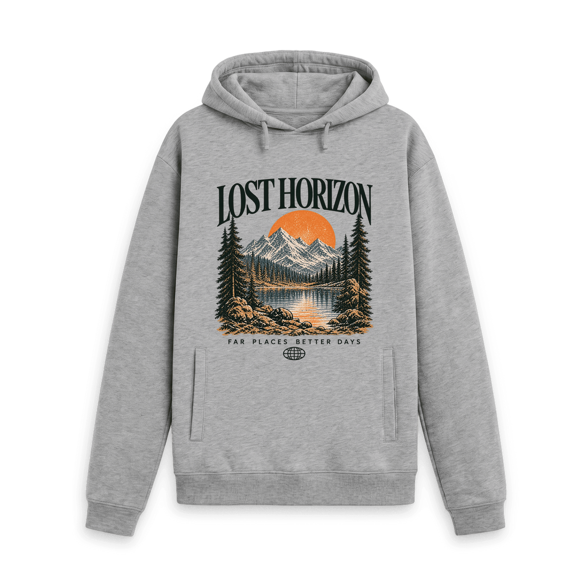 Light Heather Printed Hoody Front