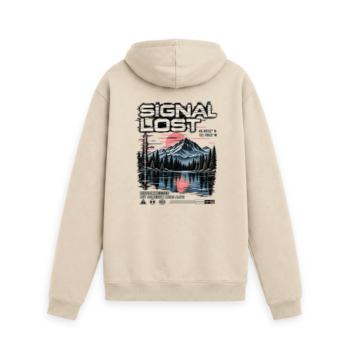 Oat Printed Hoody Back