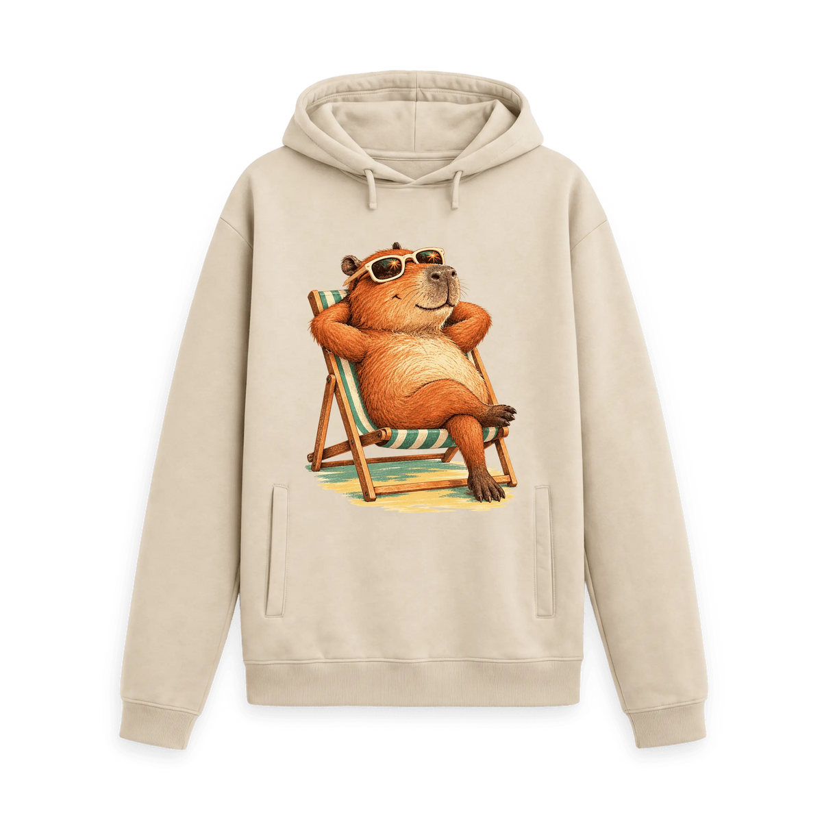 Oat Printed Hoody Front