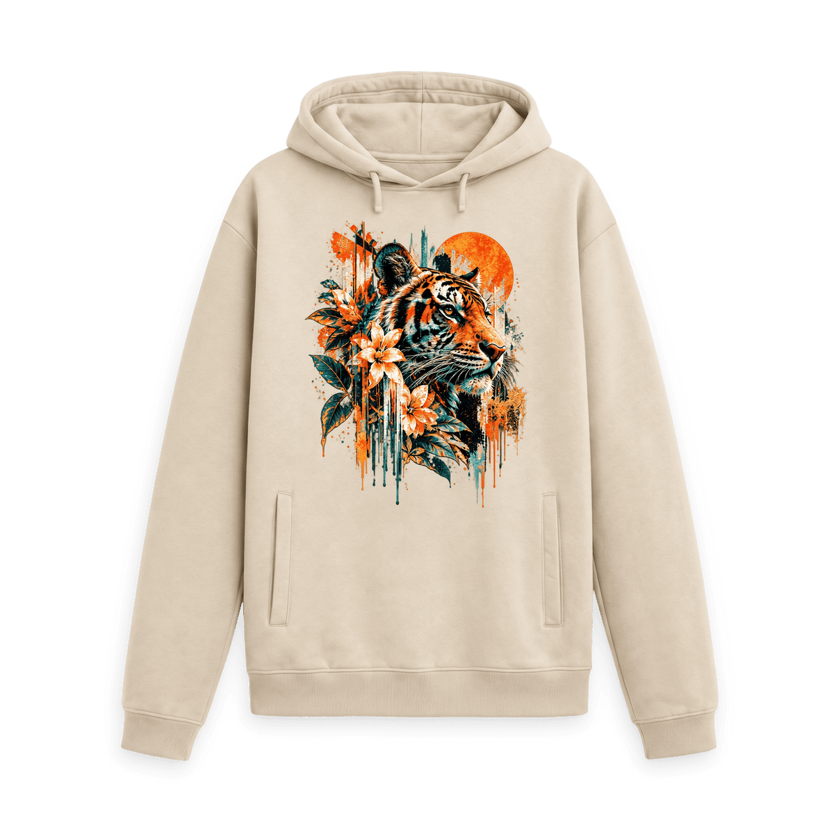 Oat Printed Hoody Front