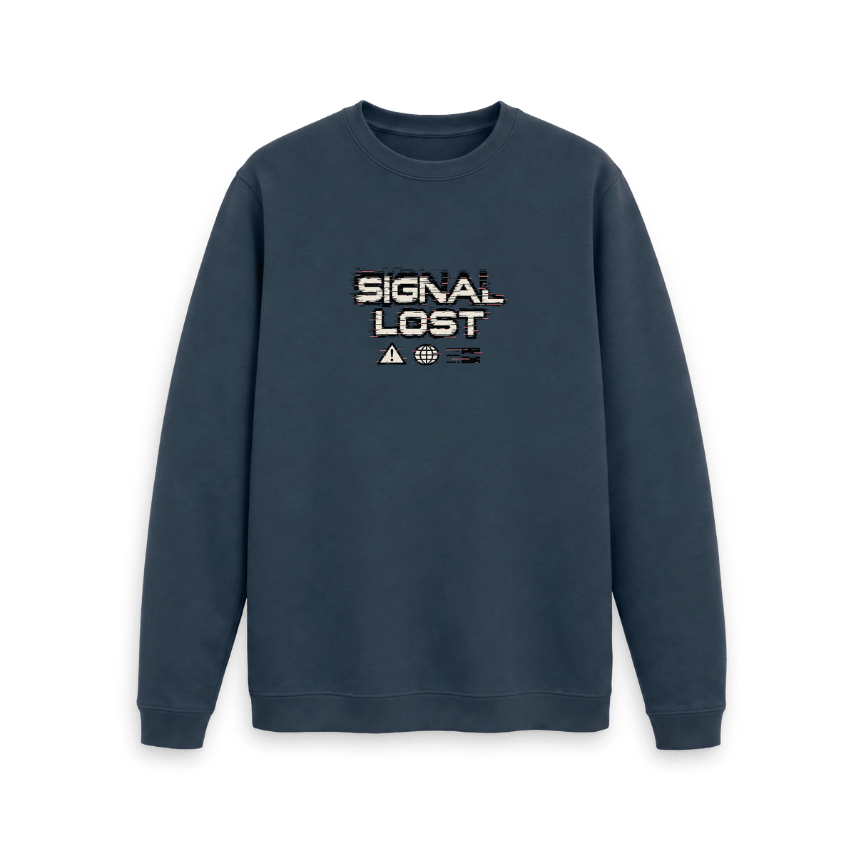 Navy Blue Printed Sweater Front