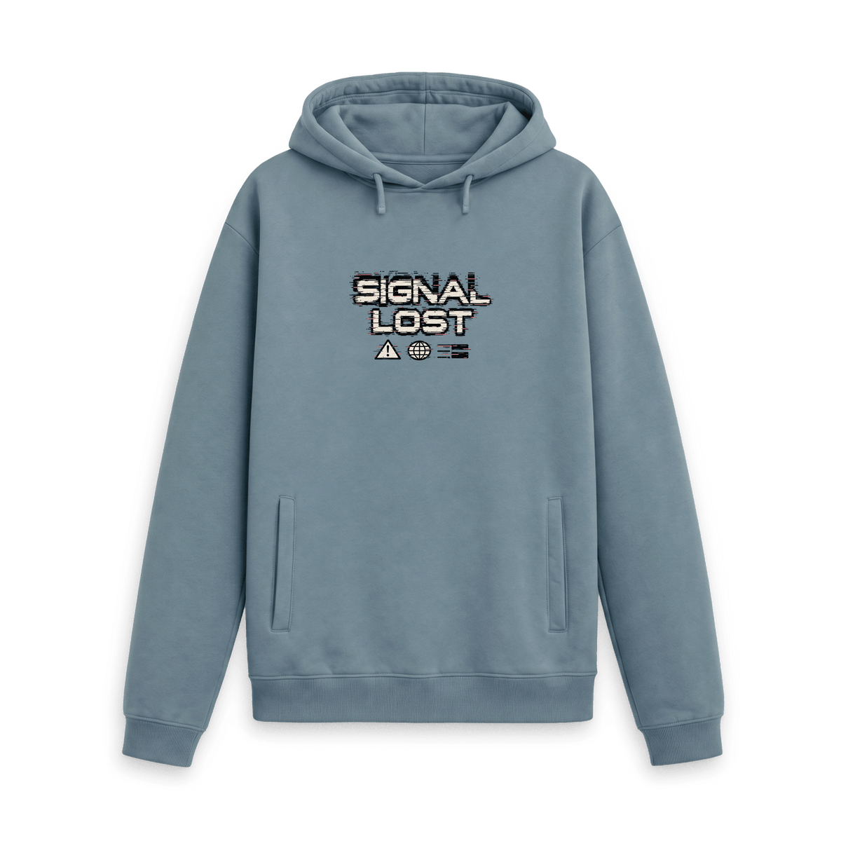 Stone Blue Printed Hoody Front