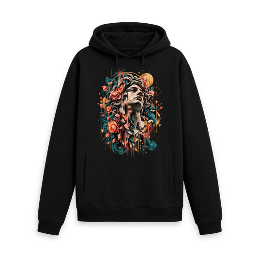 Black Printed Hoody Front