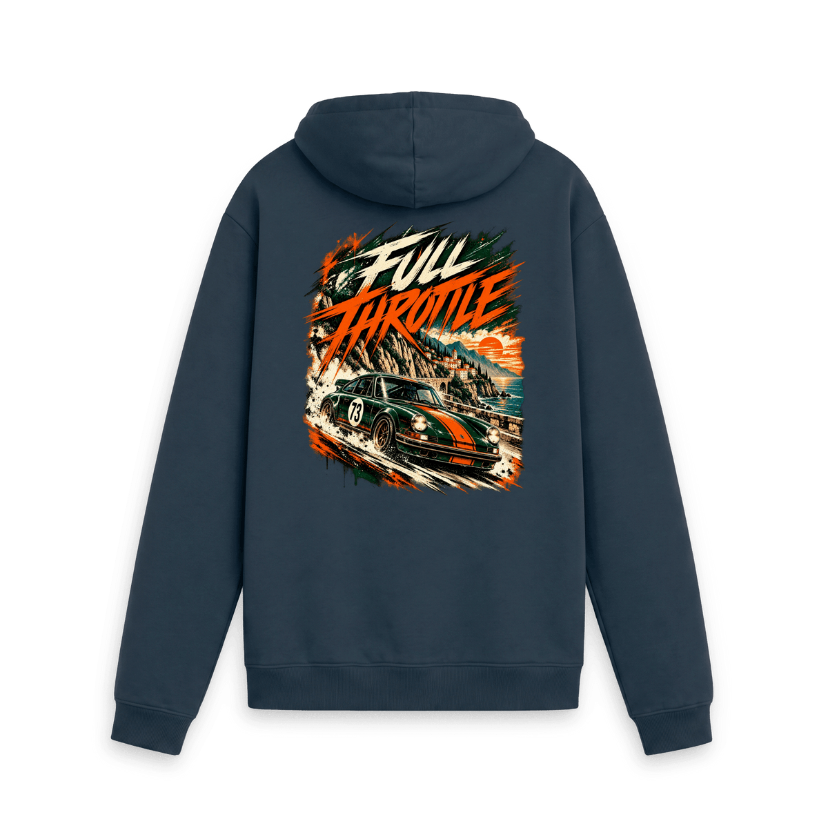 Navy Printed Hoody Back