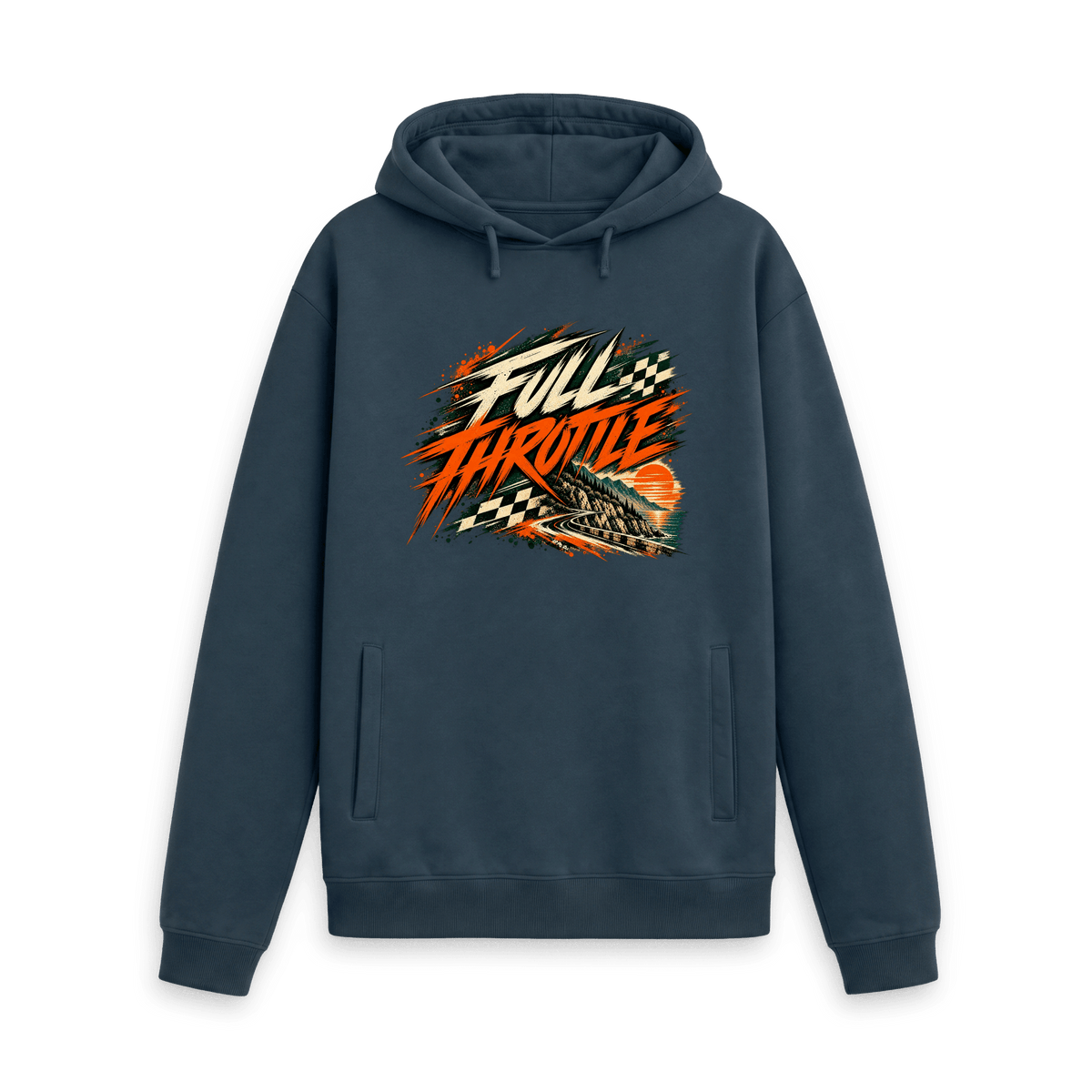 Navy Printed Hoody Front