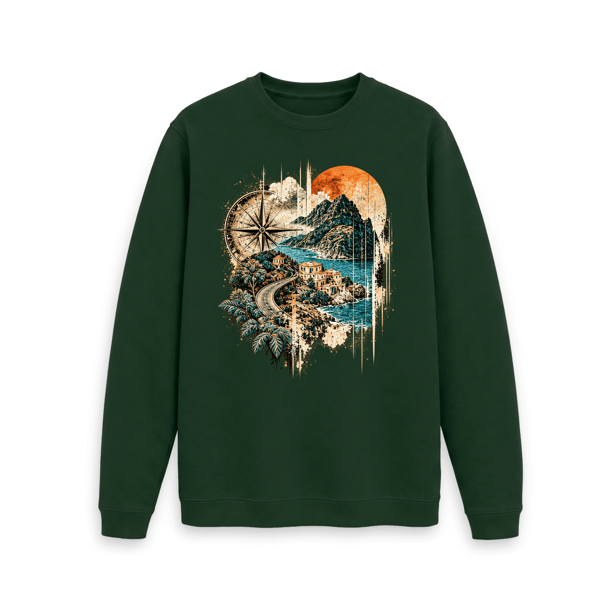 Evergreen Printed Sweater Front