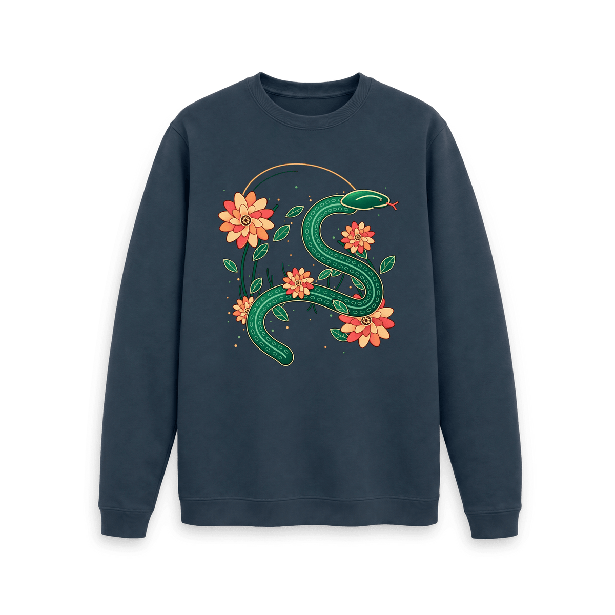 Navy Blue Printed Sweater Front