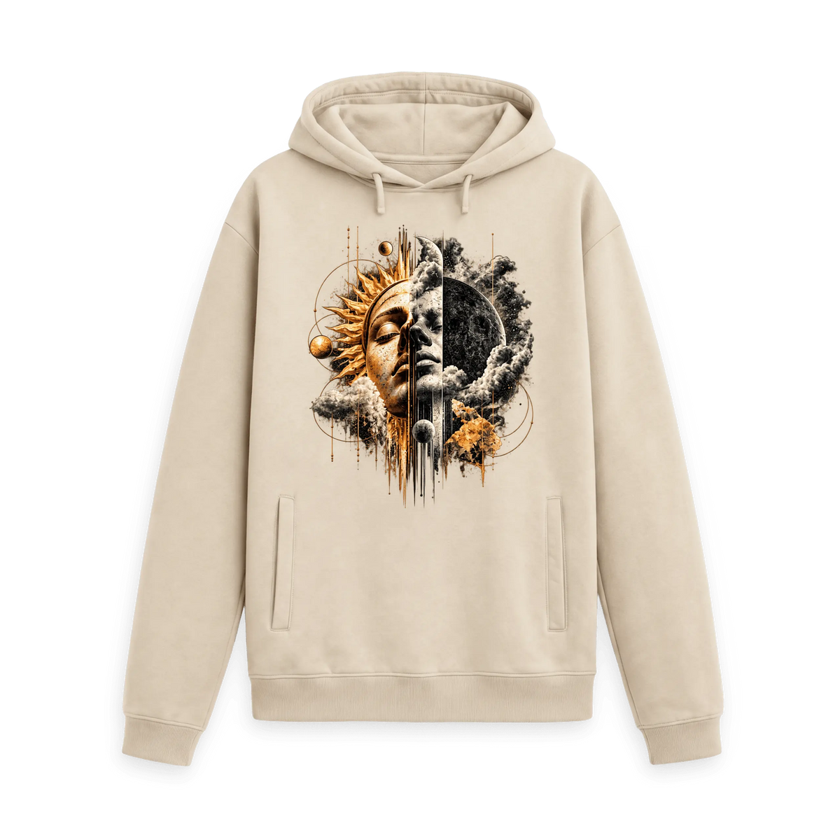 Oat Printed Hoody Front