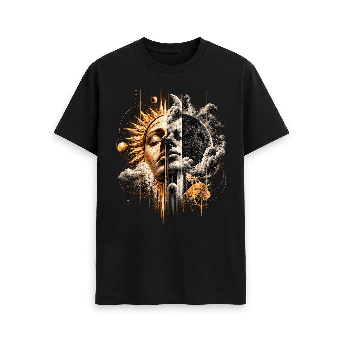 Black Printed T-shirt Front