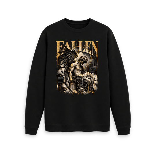 Black Printed Sweater Front