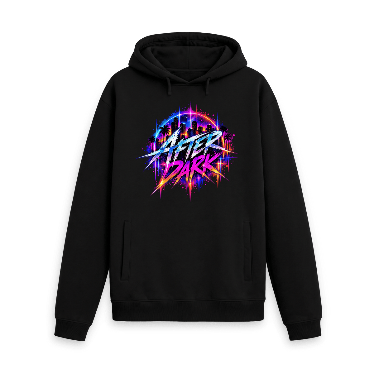 Black Printed Hoody Front