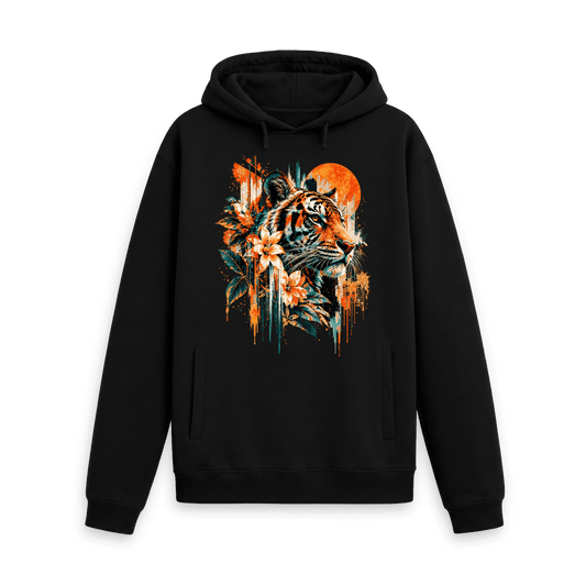 Black Printed Hoody Front