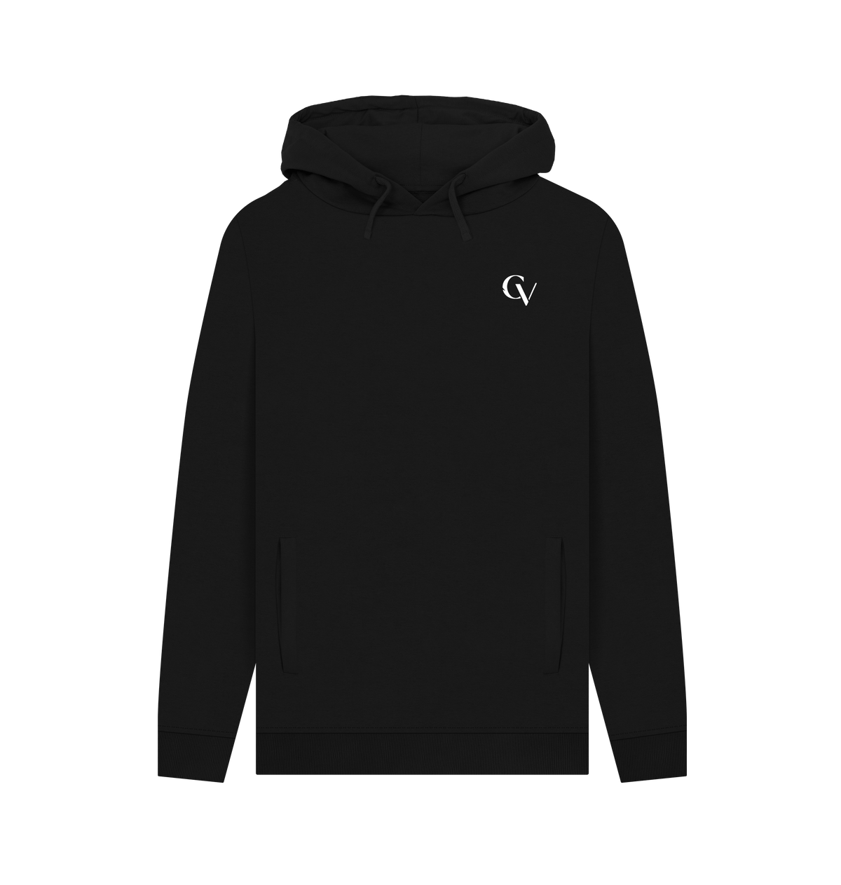Black Printed Hoody Front
