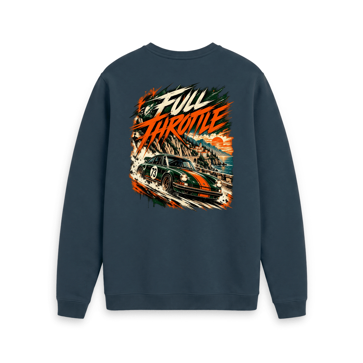 Navy Blue Printed Sweater Back