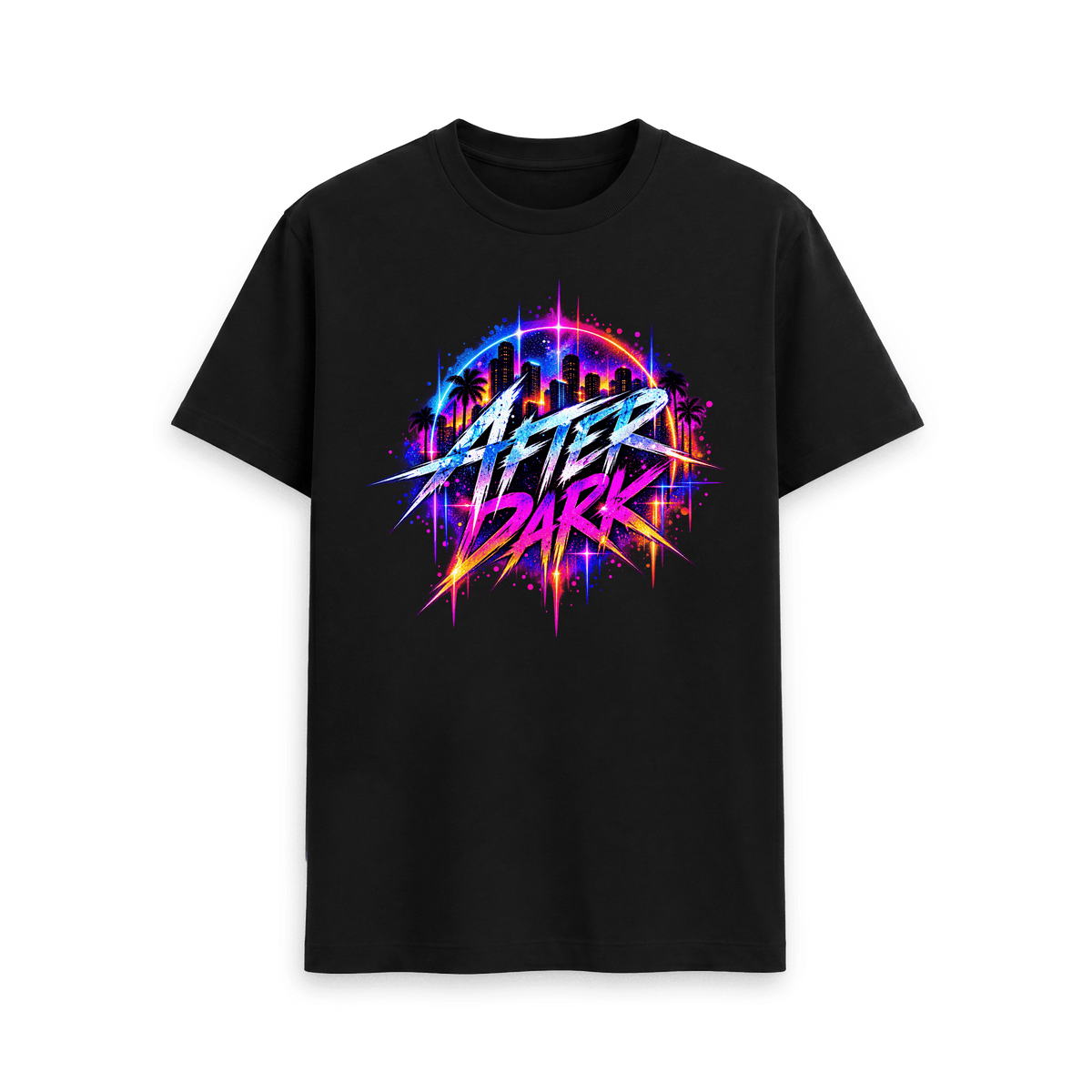 Black Printed T-shirt Front