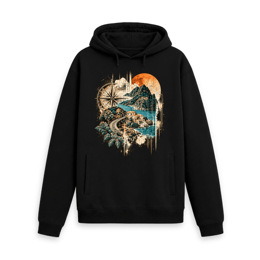 Black Printed Hoody Front