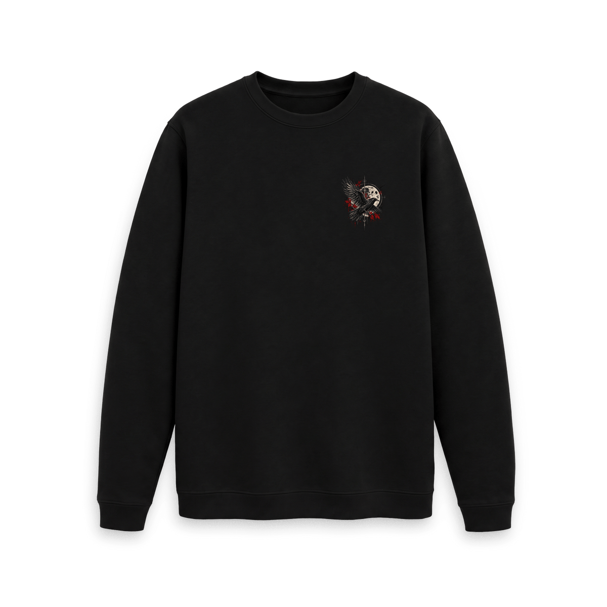 Black Printed Sweater Front