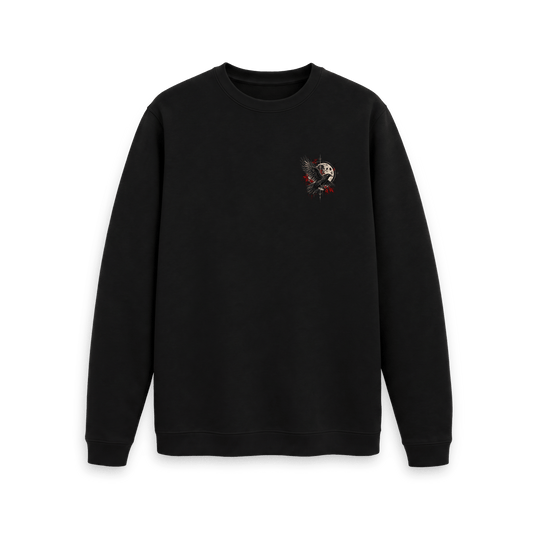 Black Printed Sweater Front