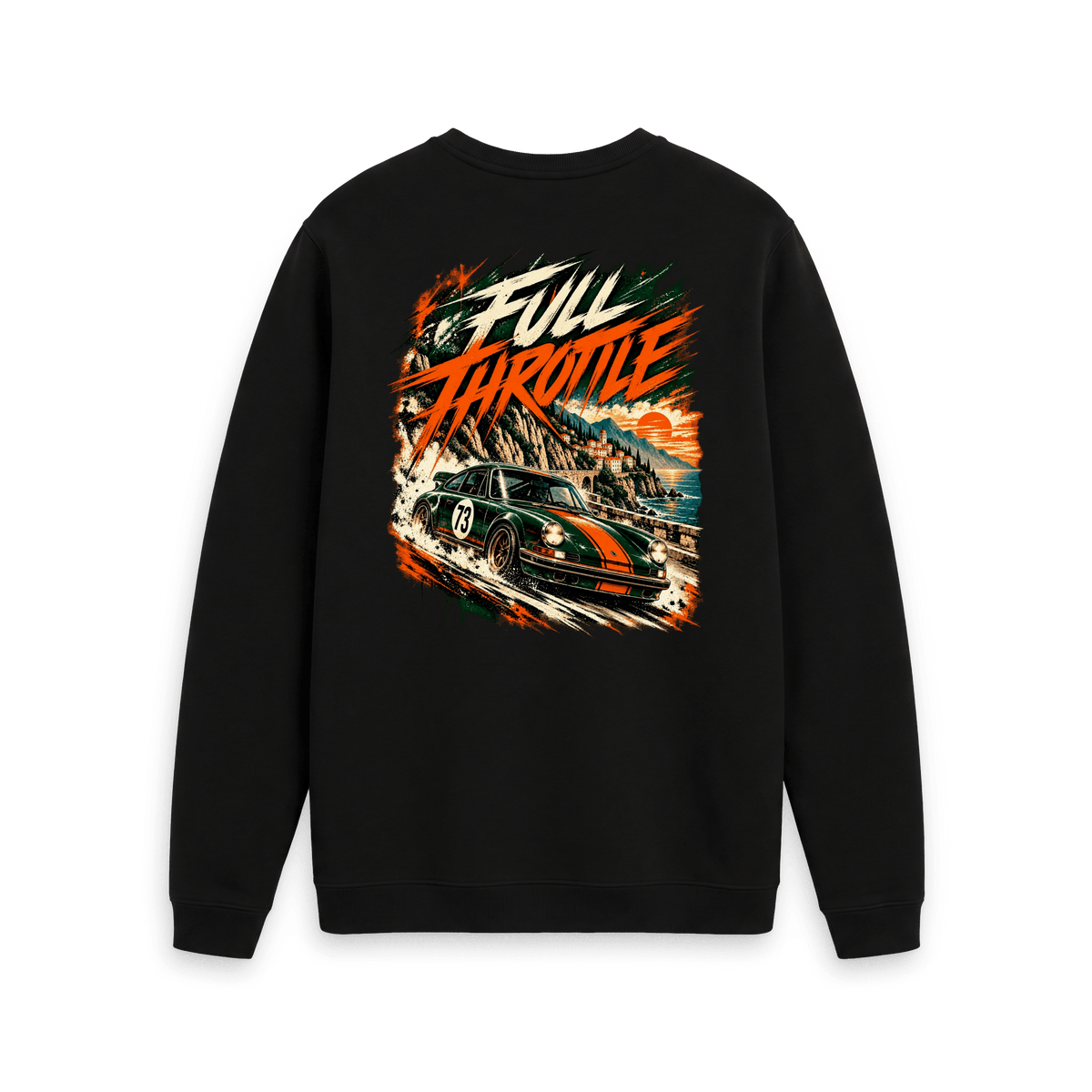 Black Printed Sweater Back