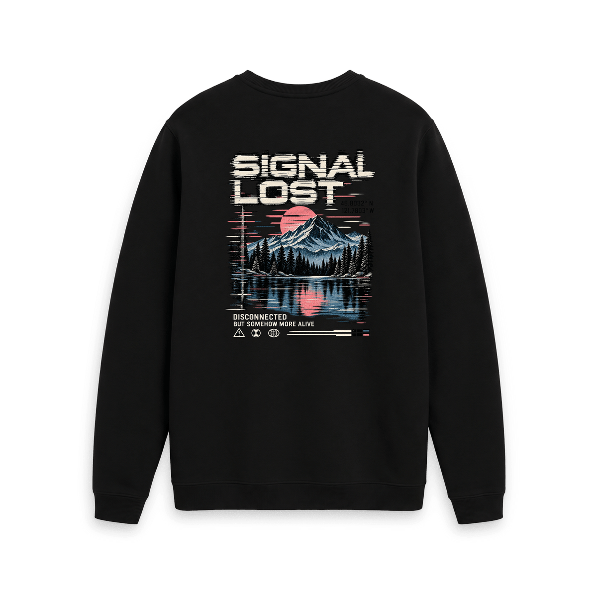 Black Printed Sweater Back