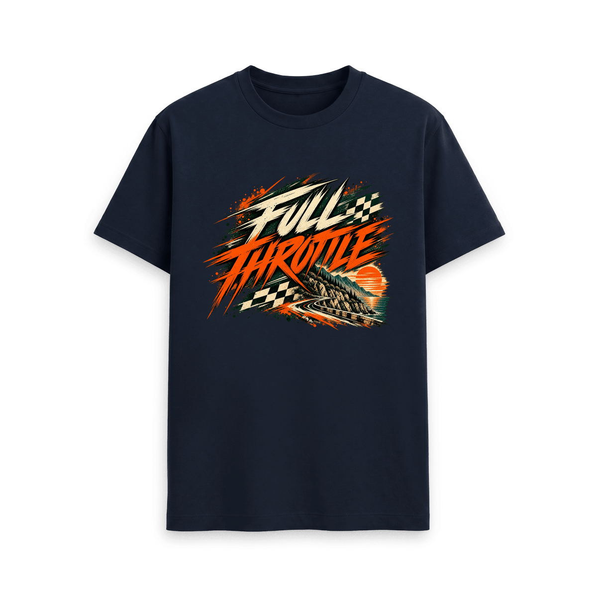 Navy Blue Printed T-shirt Front