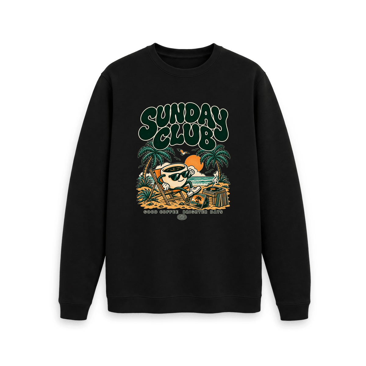 Black Printed Sweater Front