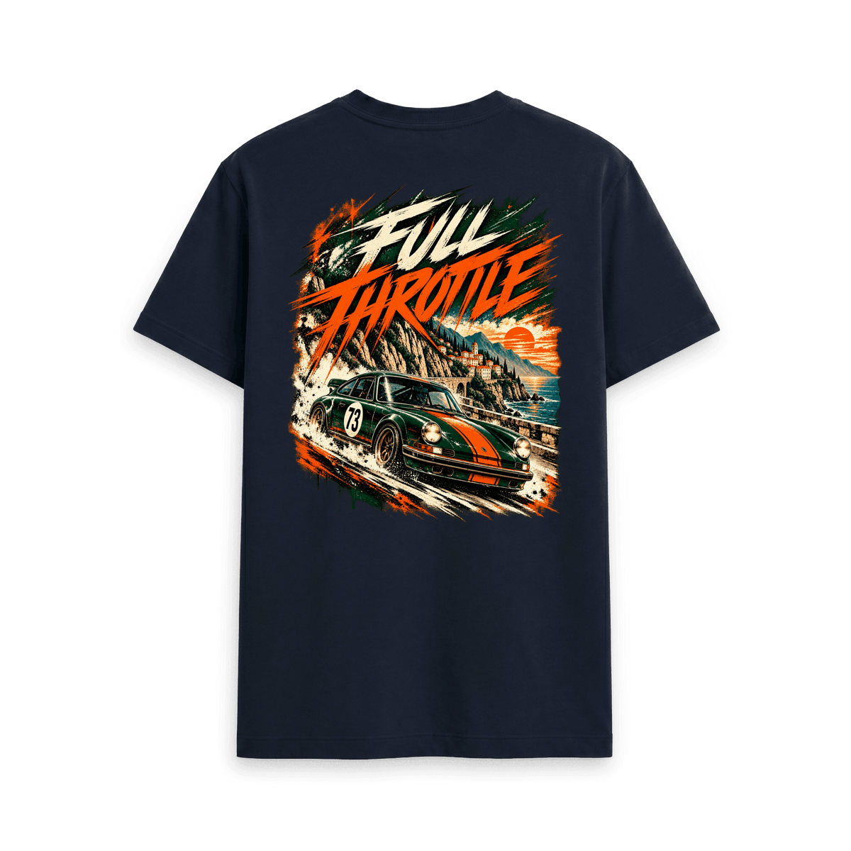 Navy Blue Printed T-shirt Back