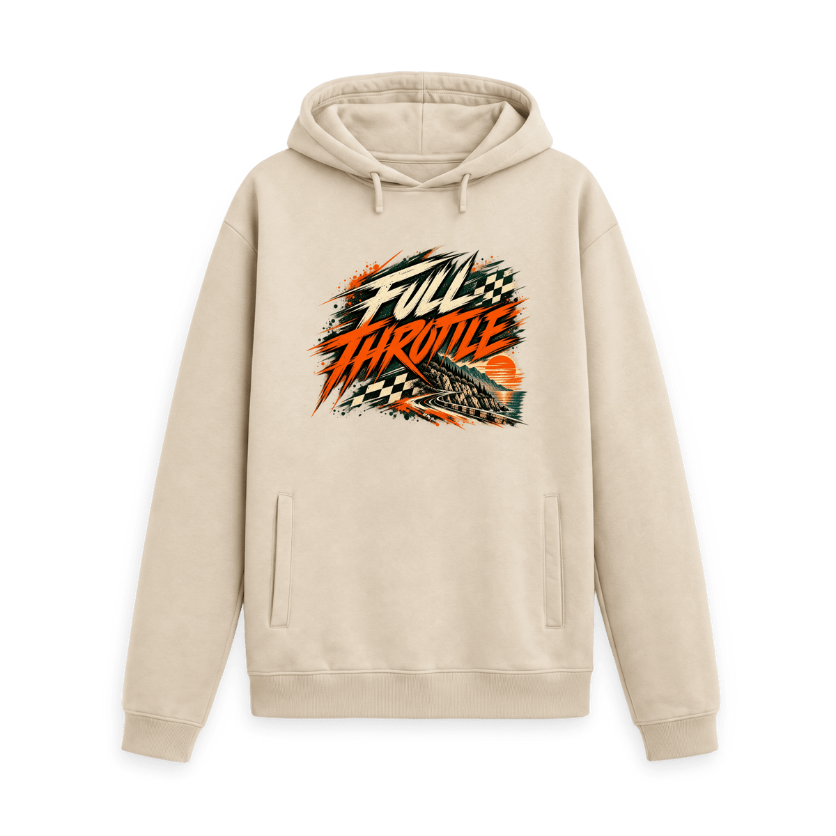 Oat Printed Hoody Front