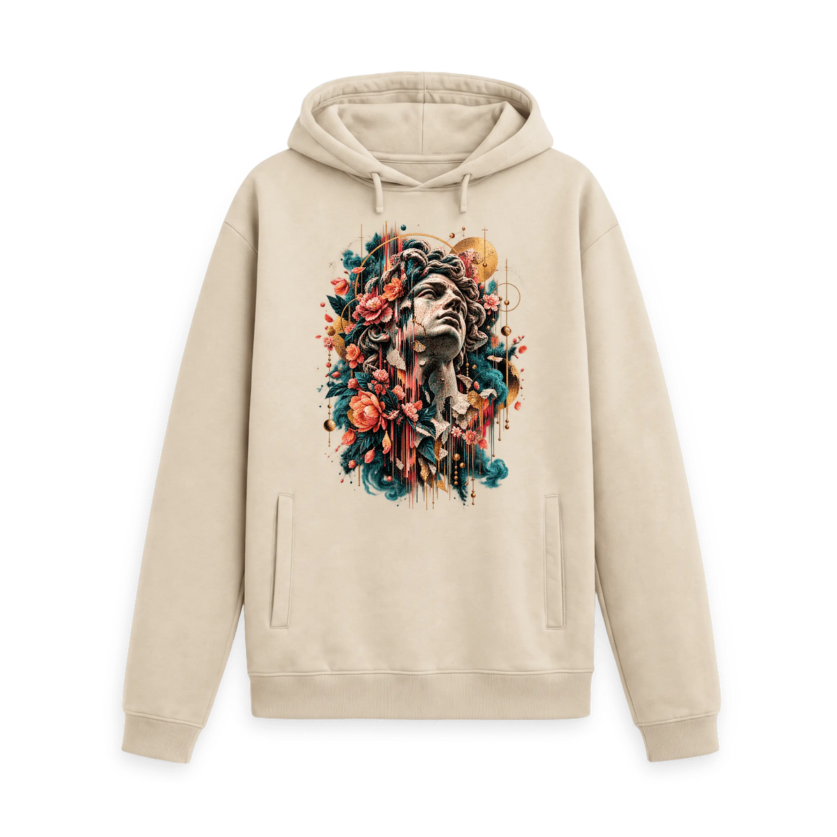 Oat Printed Hoody Front