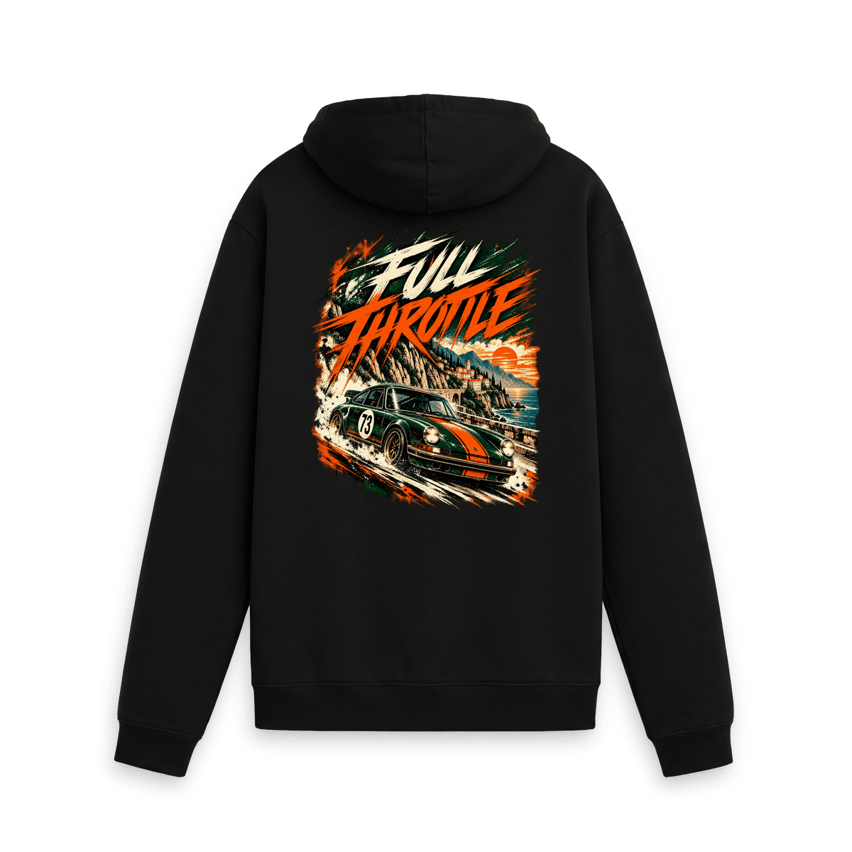 Black Printed Hoody Back