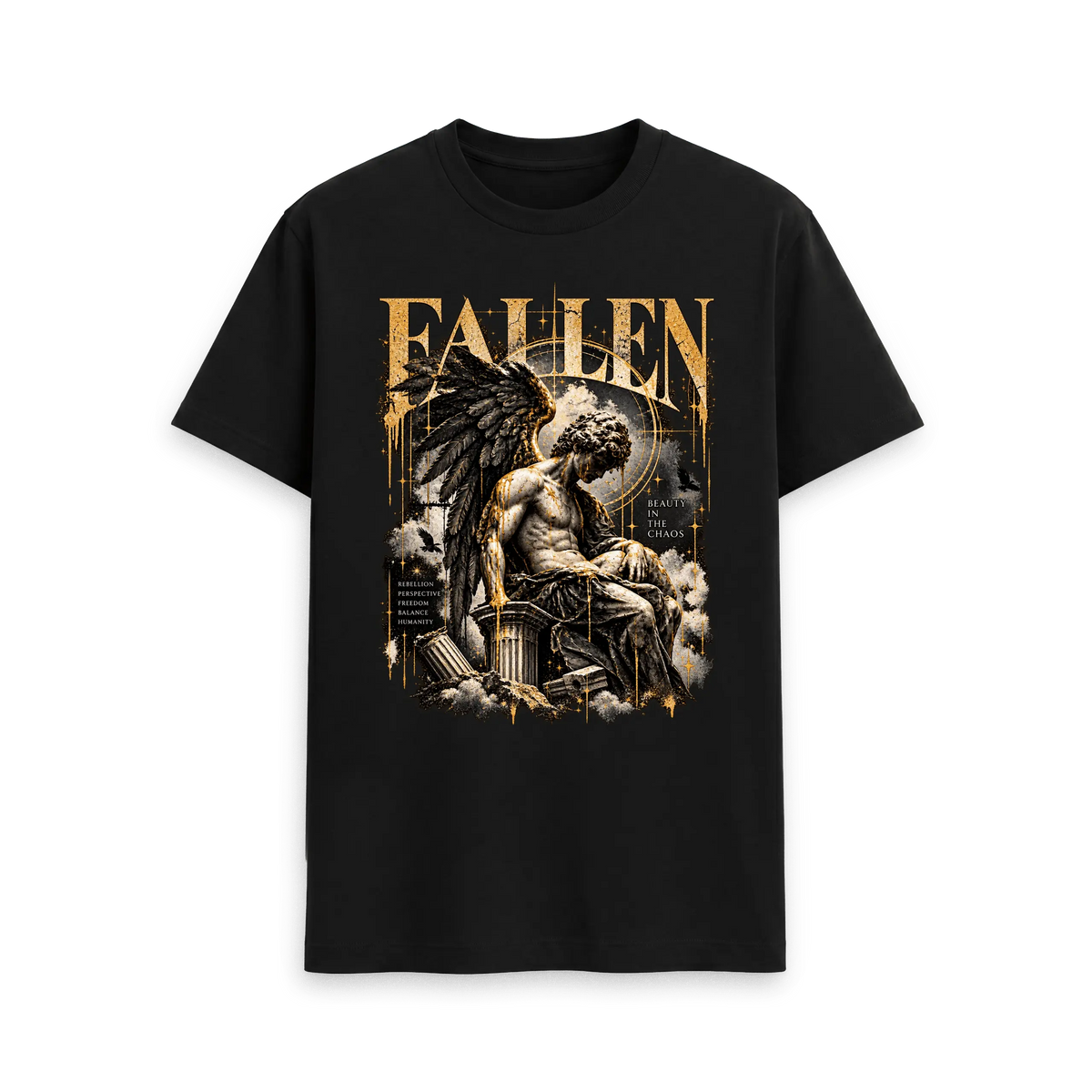 Black Printed T-shirt Front
