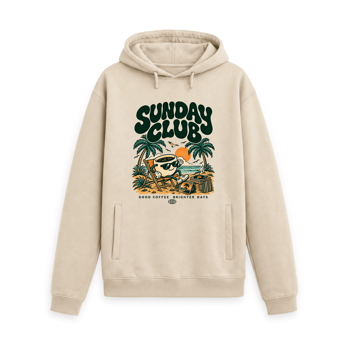 Oat Printed Hoody Front