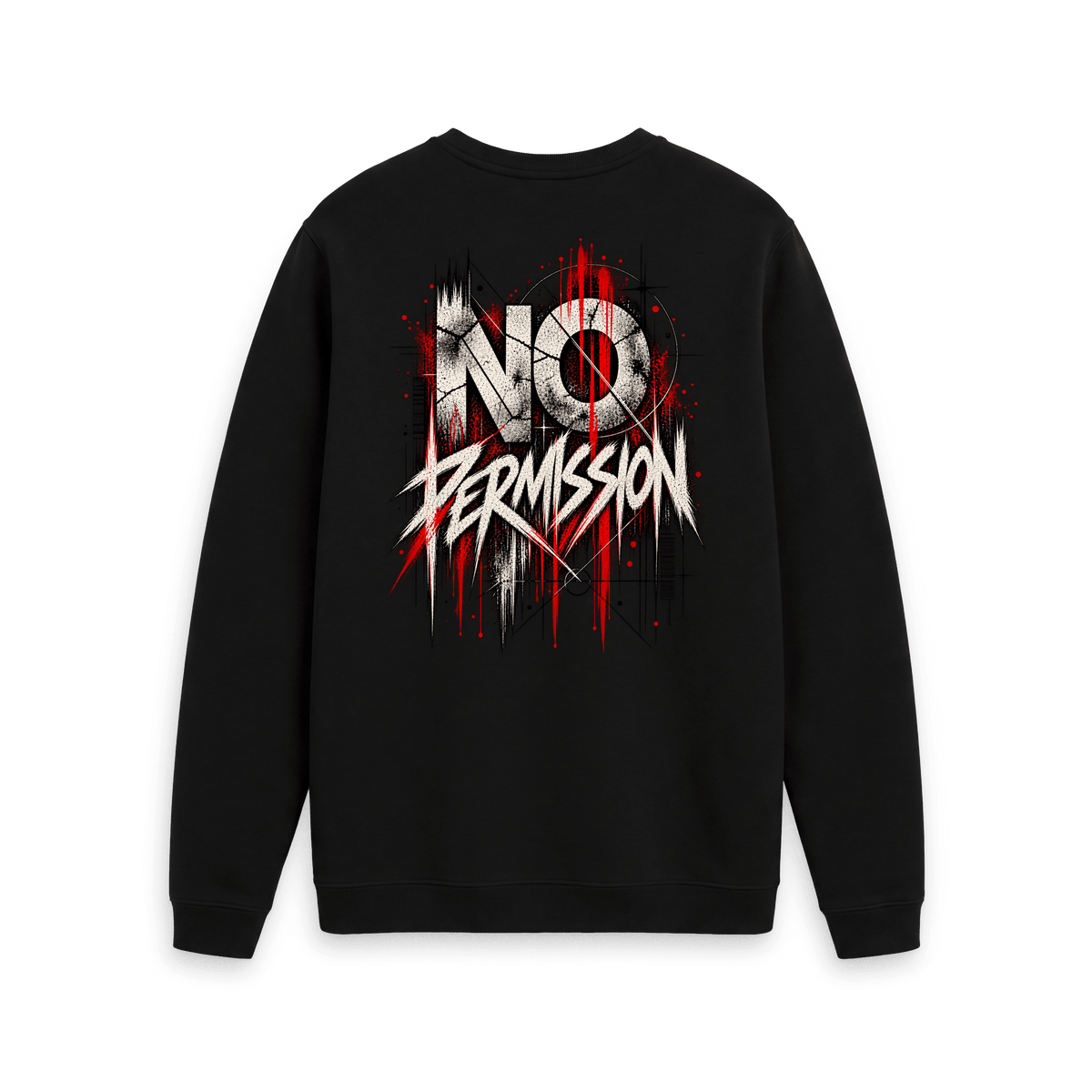 Black Printed Sweater Back