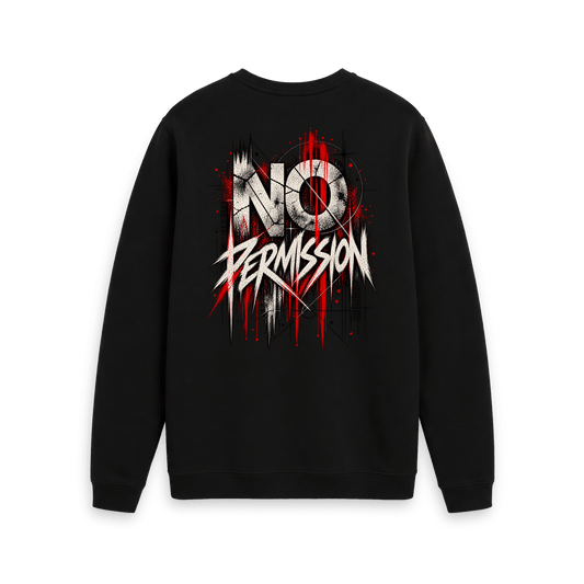 Black Printed Sweater Back