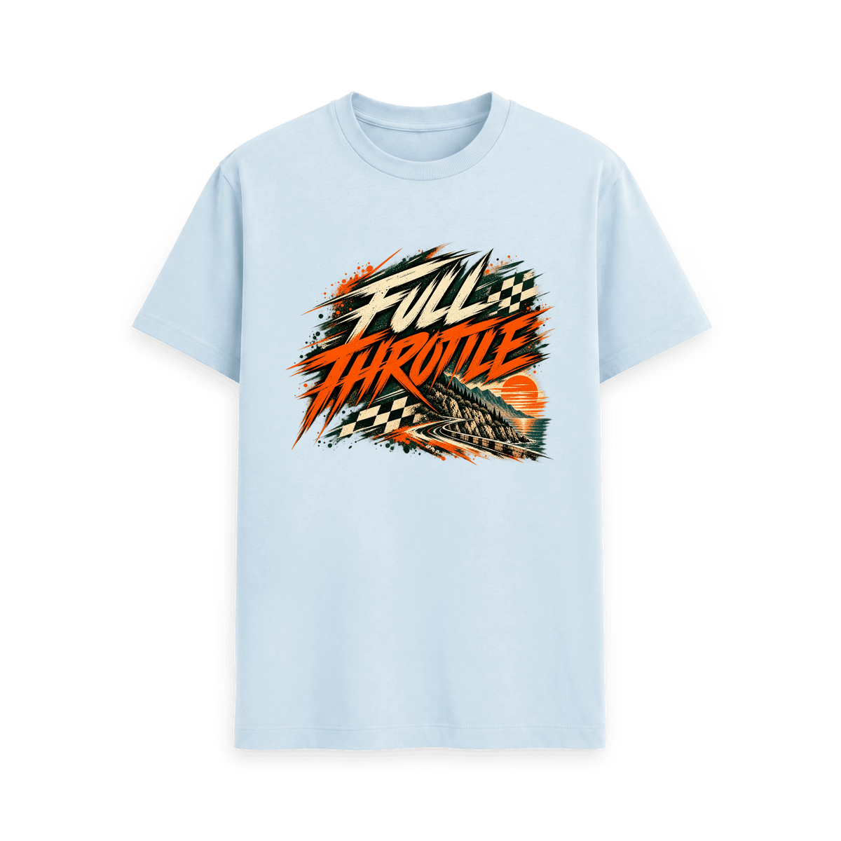 Sky Blue Printed T-shirt Front