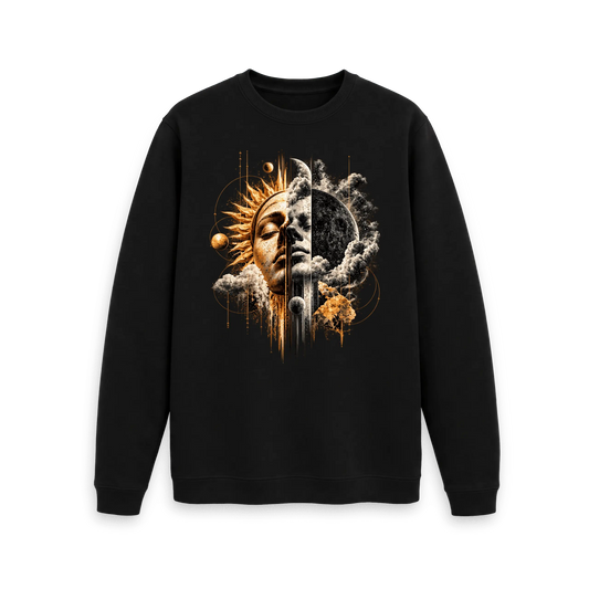 Black Printed Sweater Front