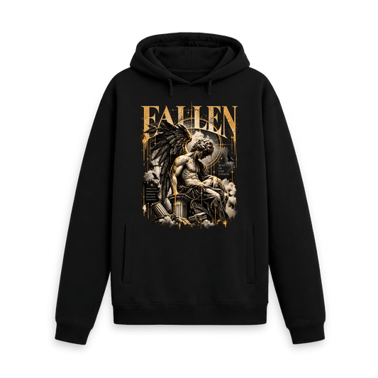 Black Printed Hoody Front