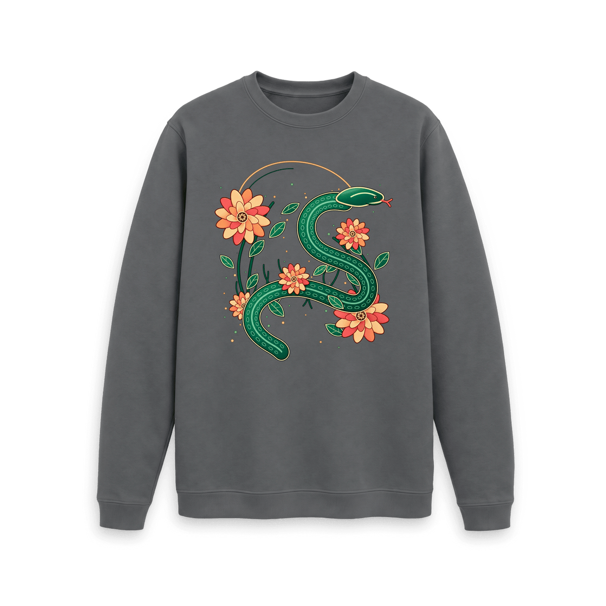 Slate Grey Printed Sweater Front